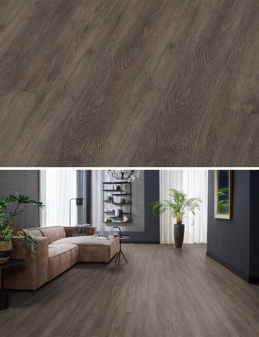 Floorlife Bankstown Dark Grey 3619 Dryback PVC Rechte Stroken - Solza.nl