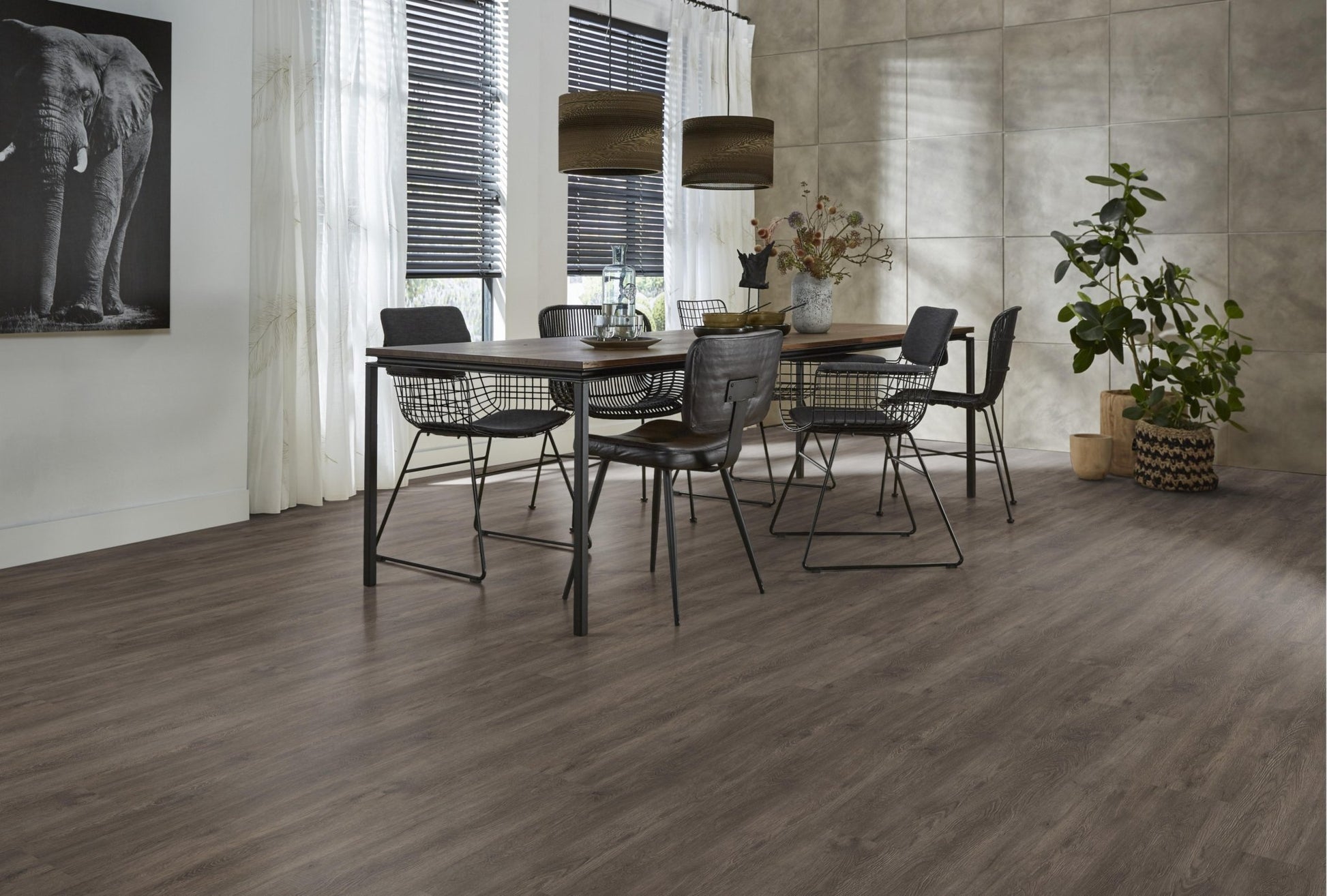 Floorlife Bankstown Dark Grey 3619 Dryback PVC Rechte Stroken - Solza.nl