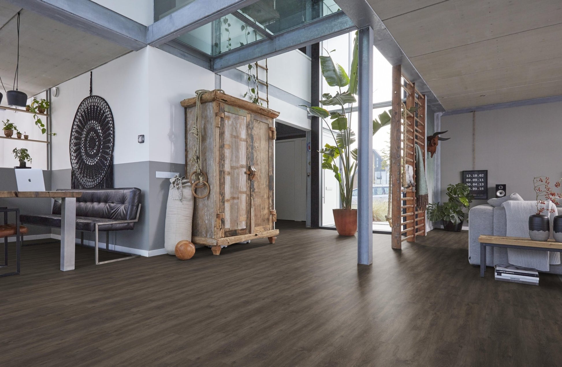 Floorlife Bankstown Dark Grey 3619 Dryback PVC Rechte Stroken - Solza.nl