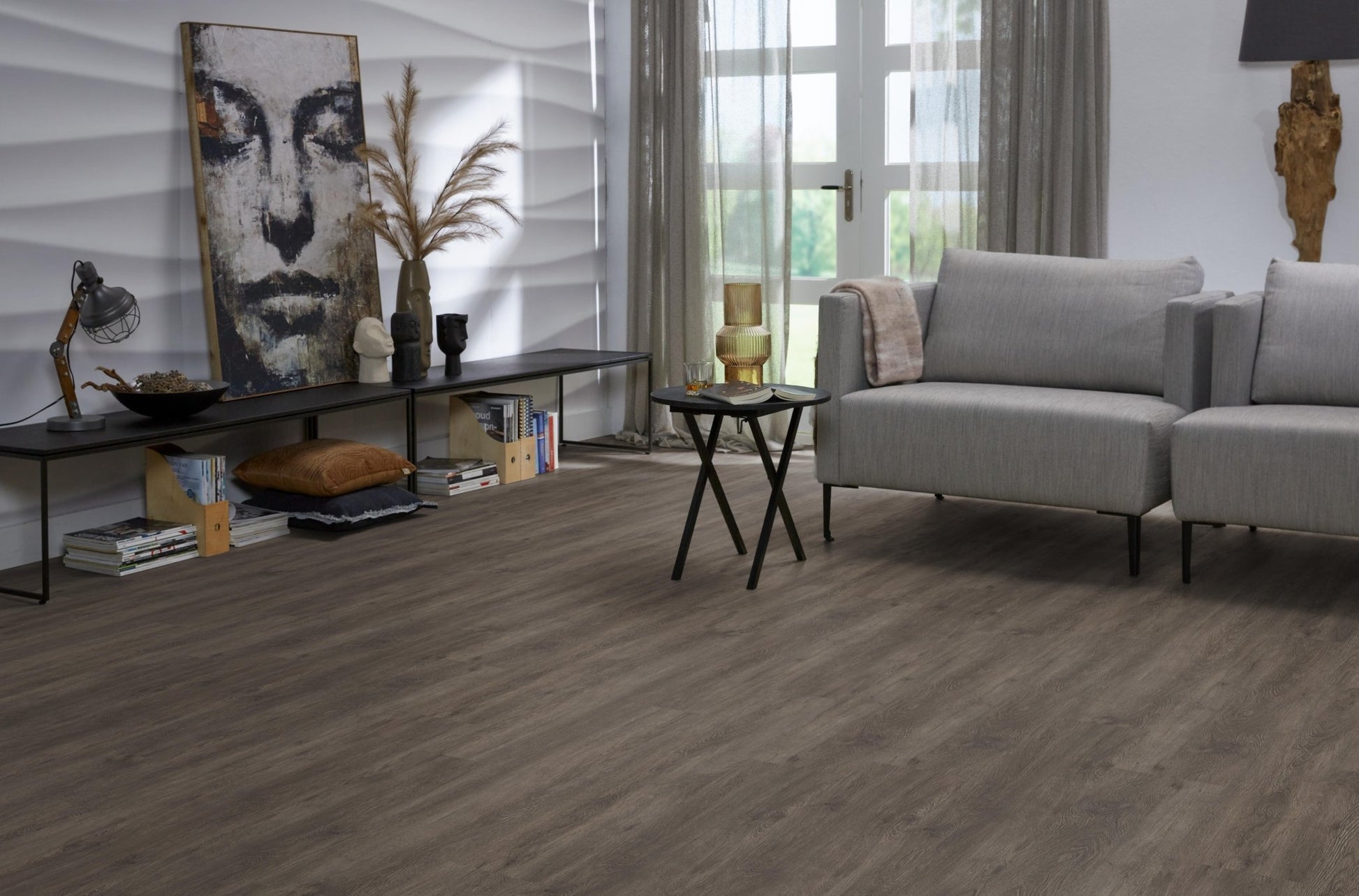 Floorlife Bankstown Dark Grey 3619 Dryback PVC Rechte Stroken - Solza.nl