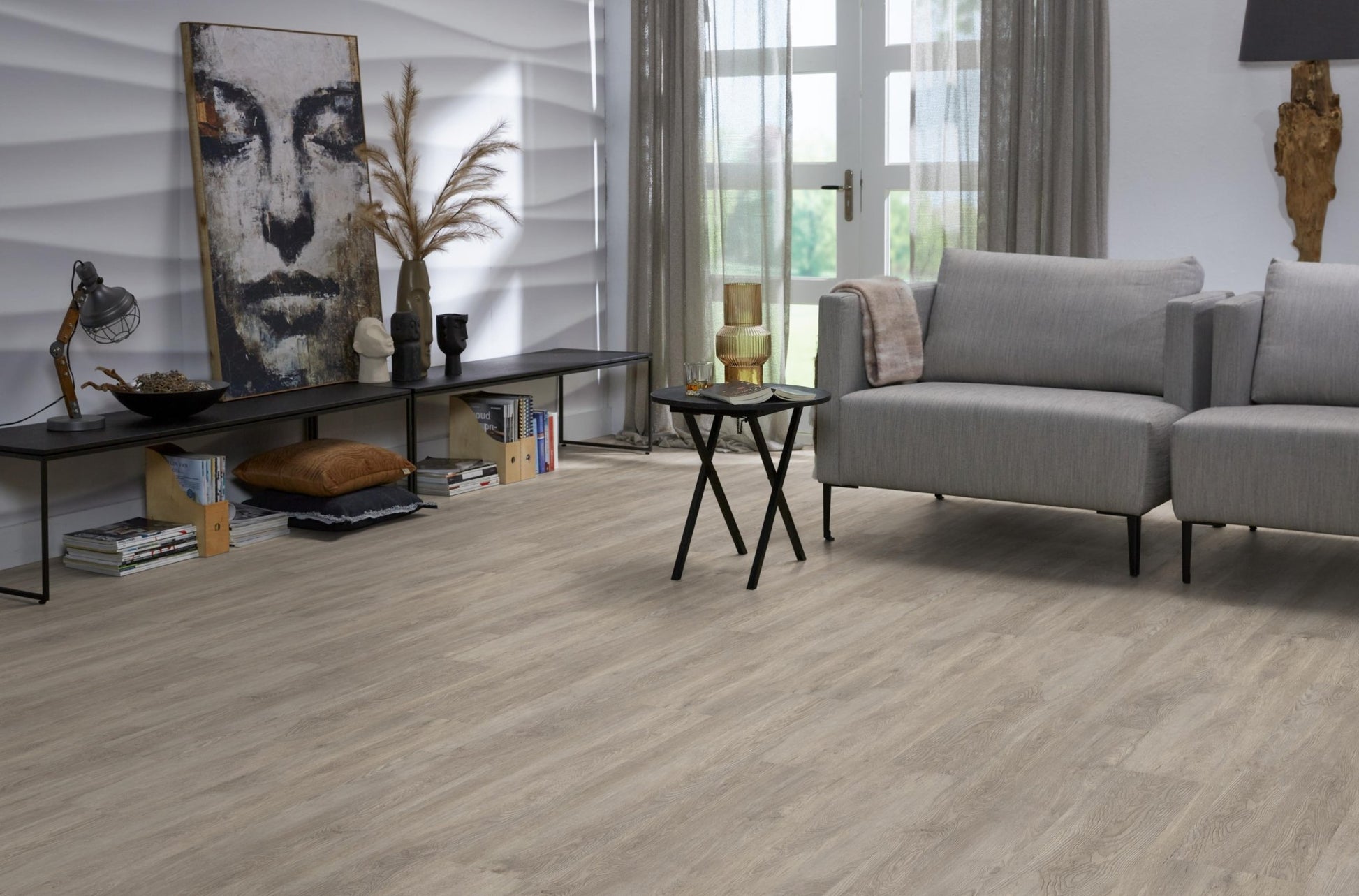 Floorlife Bankstown Light Grey 3611 Dryback PVC - Rechte Stroken grijs - Solza.nl