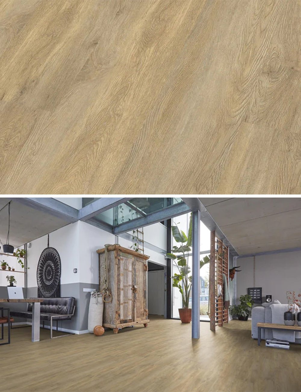 Floorlife Bankstown Chêne Naturel 3685 Dryback PVC Bandes droites - Solza.fr