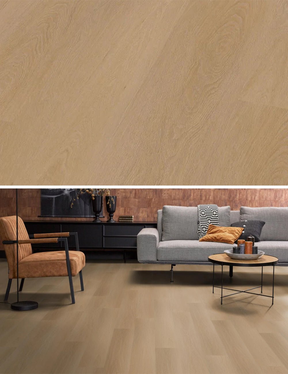 Floorlife Click PVC Fulham Dark Oak 1611 SRC - design épuré sans noeuds - Solza.fr