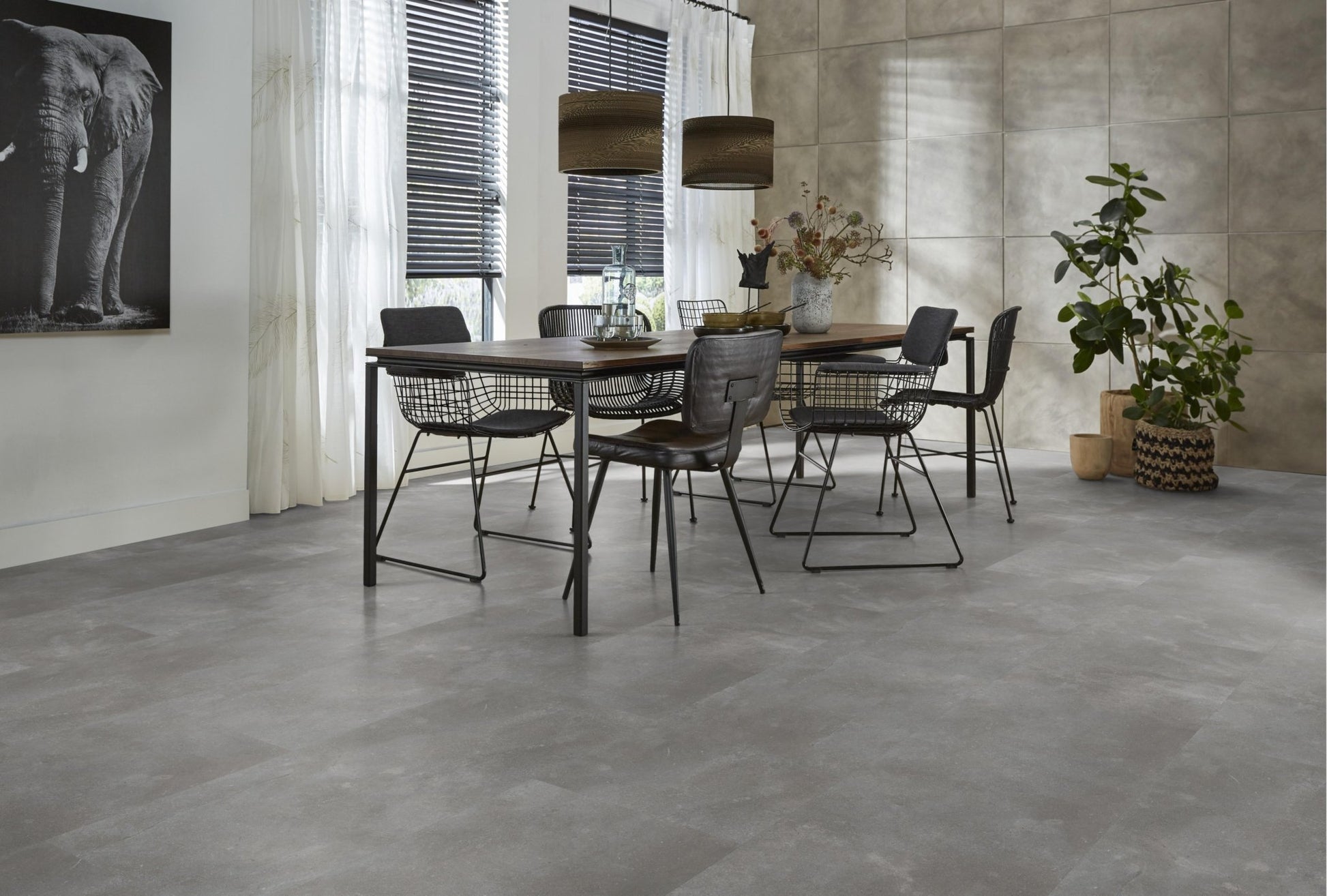 Floorlife Click PVC Tegel Ealing Dark Grey 7411 SRC - Natuursteenlook 91x45.5 cm - Solza.nl