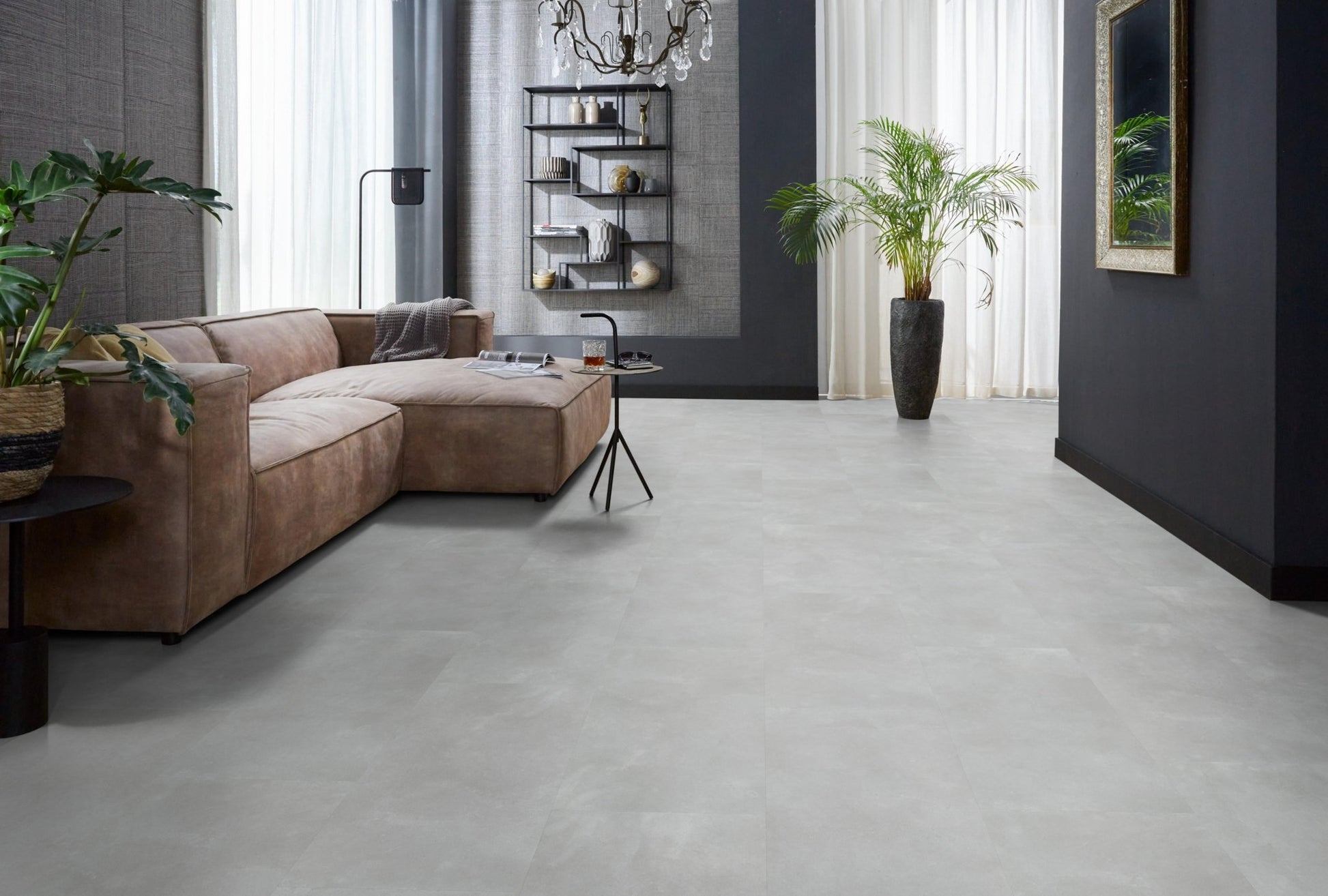 Floorlife Click PVC Tegel Ealing Light Grey 7413 SRC - Betonlook 91x45.50 cm - Solza.nl
