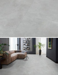 Floorlife Click Dalle PVC Ealing Gris Clair 7413 SRC - Aspect béton 91x45.50 cm - Solza.fr