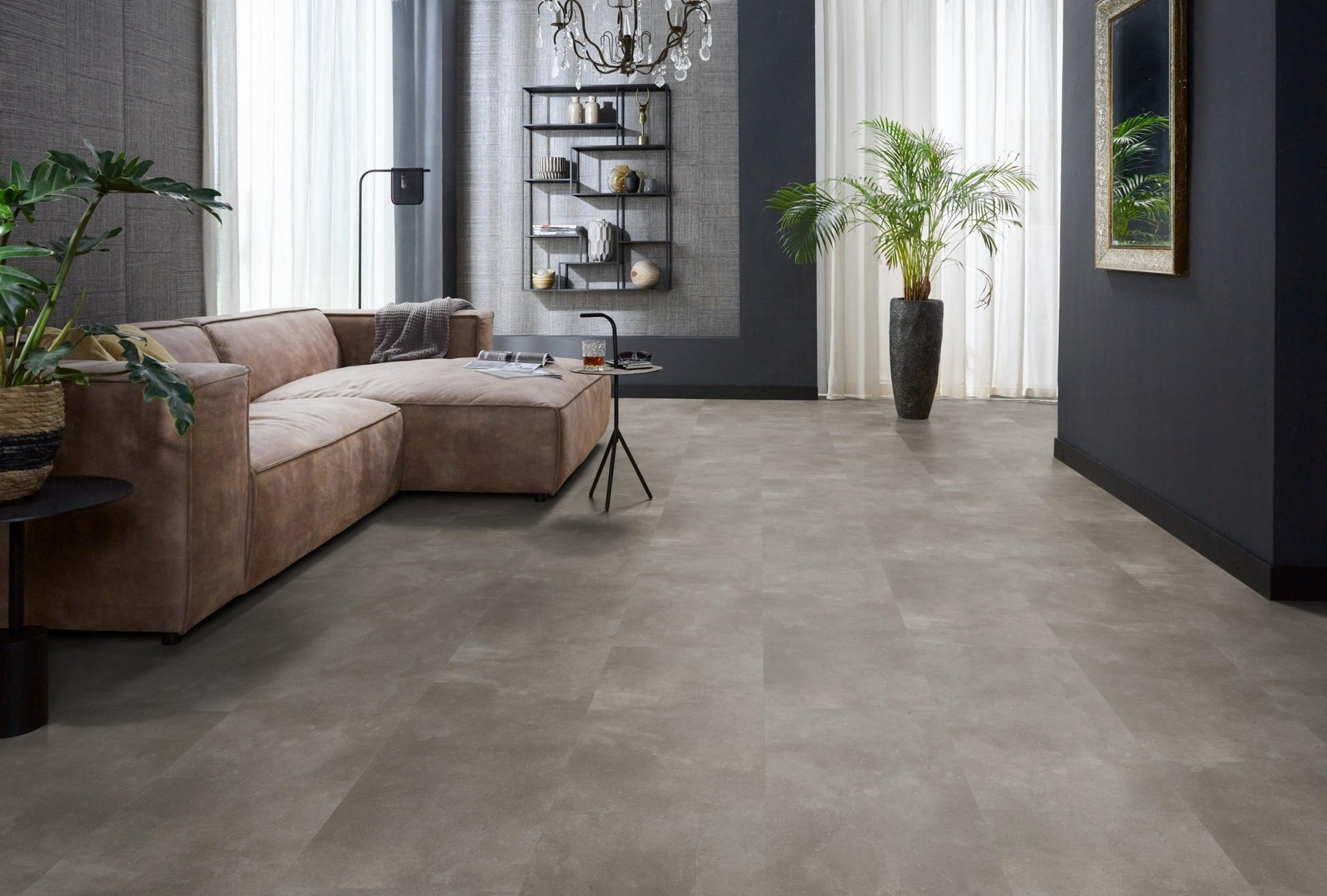 Floorlife Click Dalle PVC Ealing Gris Chaud 7410 SRC - Solza.fr