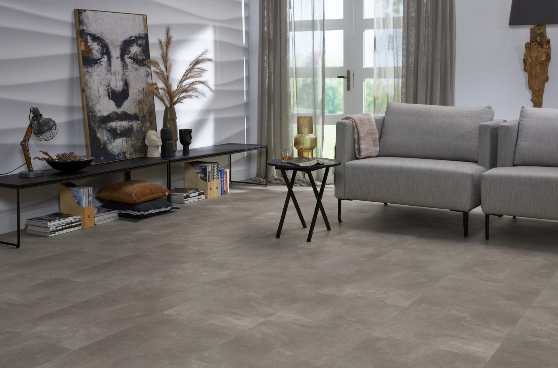 Floorlife Click Dalle PVC Ealing Gris Chaud 7410 SRC - Solza.fr