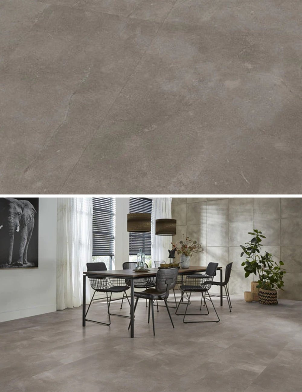 Floorlife Click Dalle PVC Ealing Gris Chaud 7410 SRC - Solza.fr