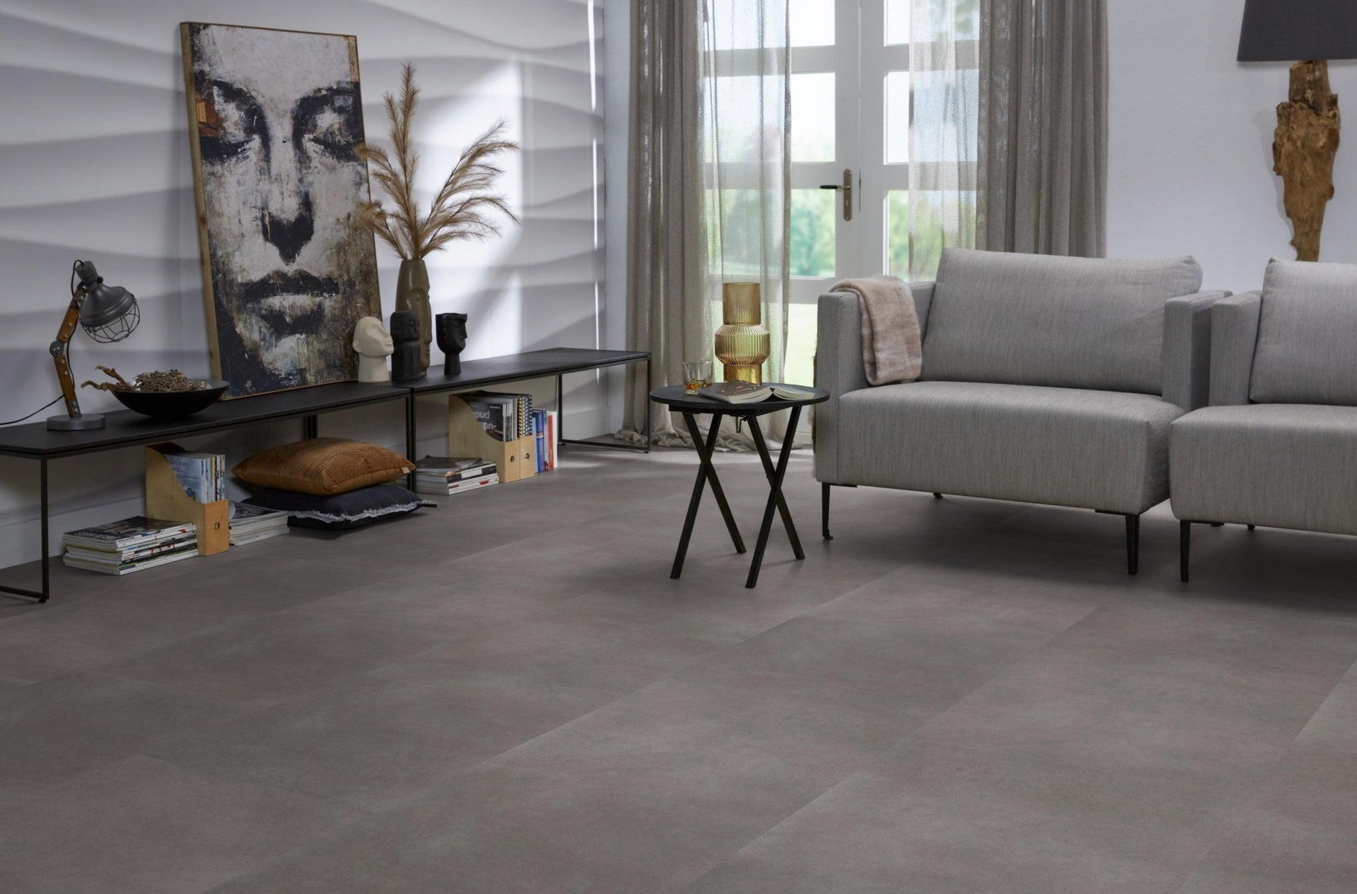 Floorlife Click PVC Tegel Peckham Grey 1981 SRC - Vierkant 60x60 cm - Solza.nl