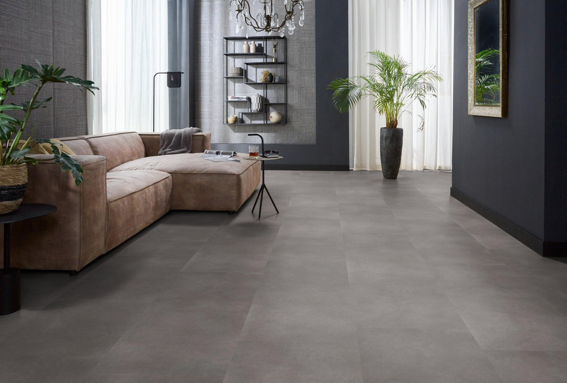 Floorlife Click PVC Tegel Peckham Grey 1981 SRC - Vierkant 60x60 cm - Solza.nl