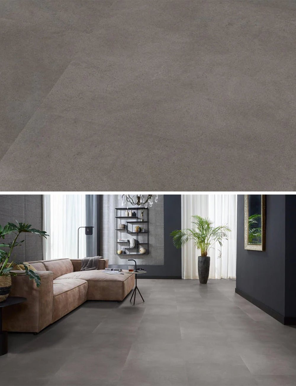 Floorlife Click PVC Tegel Peckham Grey 1981 SRC - Vierkant 60x60 cm - Solza.nl