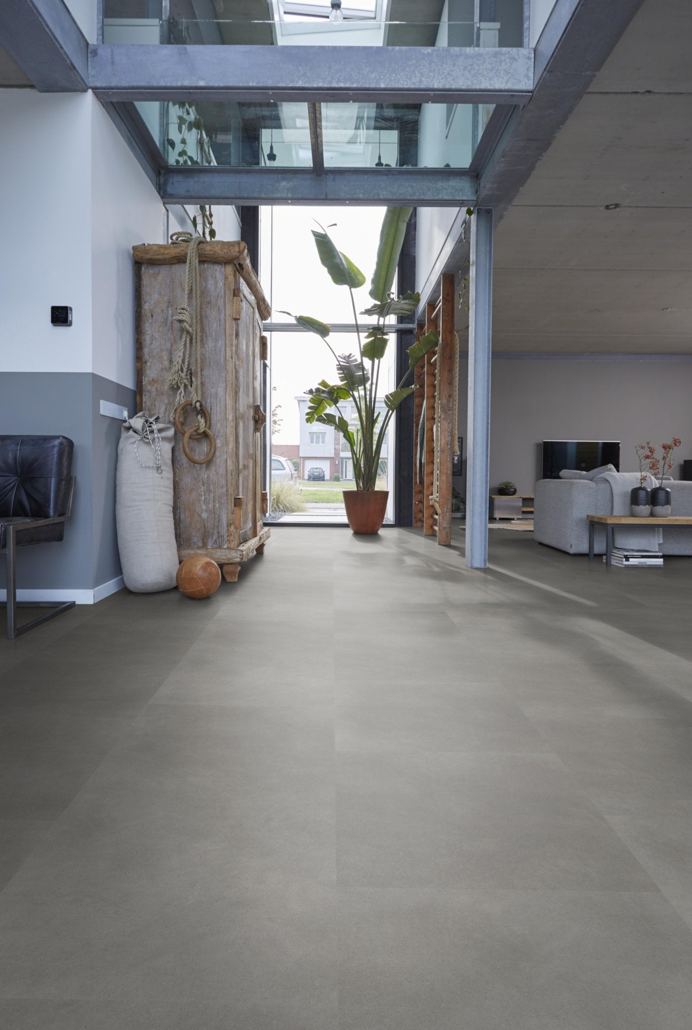 Floorlife Click PVC Tegel Peckham Light Grey 1980 SRC - Betonvloer look 60 x 60 cm - Solza.nl