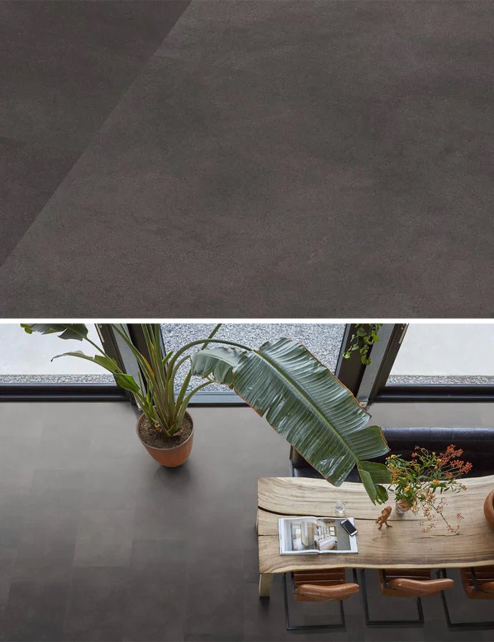 Floorlife Click Dalle PVC Peckham XL Anthracite 1983 SRC - Anthracite Noir 81.2 x 40.6 cm - Solza.fr