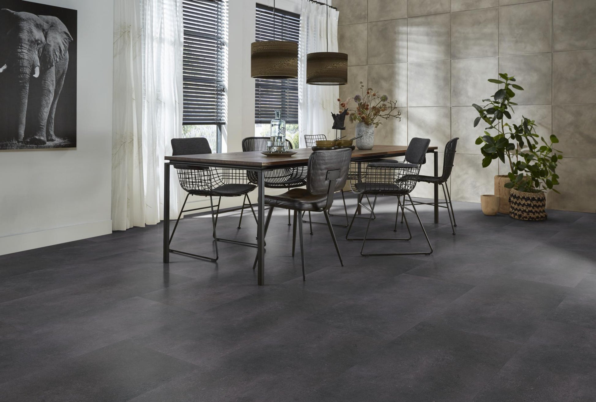 Floorlife Click PVC Tegel Southwark Anthracite 4310 - Antraciet zwart 91.4 x 45.7 cm - Solza.nl