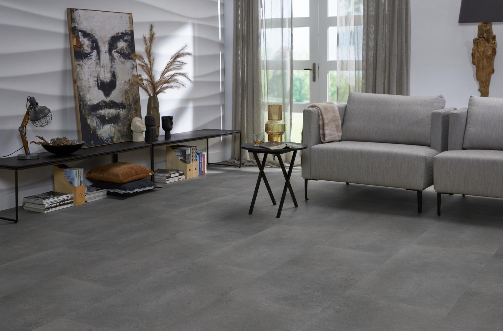 Floorlife Click Dalle PVC Southwark Gris Foncé 4311 - Gris Foncé 91.4x45.7 cm - Solza.fr