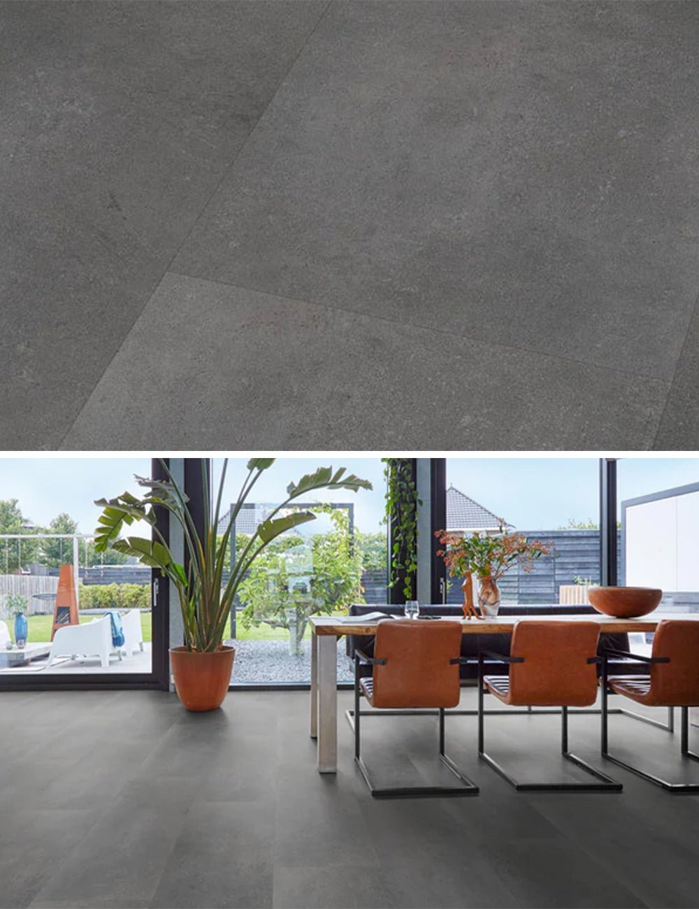 Floorlife Click PVC Tegel Southwark Dark Grey 4311 - Donkergrijs 91.4x45.7 cm - Solza.nl