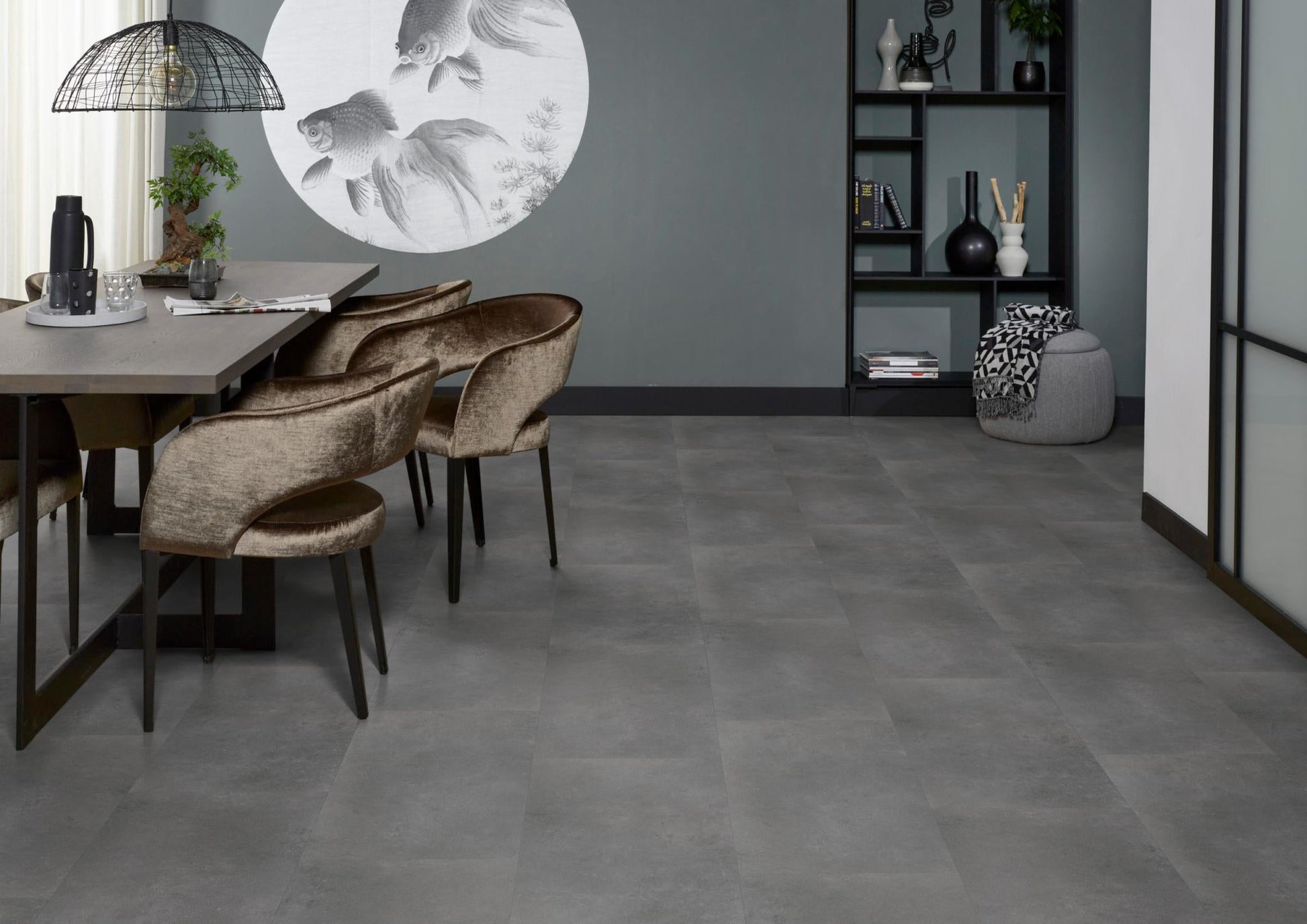 Floorlife Click PVC Tegel Southwark Dark Grey 4311 - Donkergrijs 91.4x45.7 cm - Solza.nl