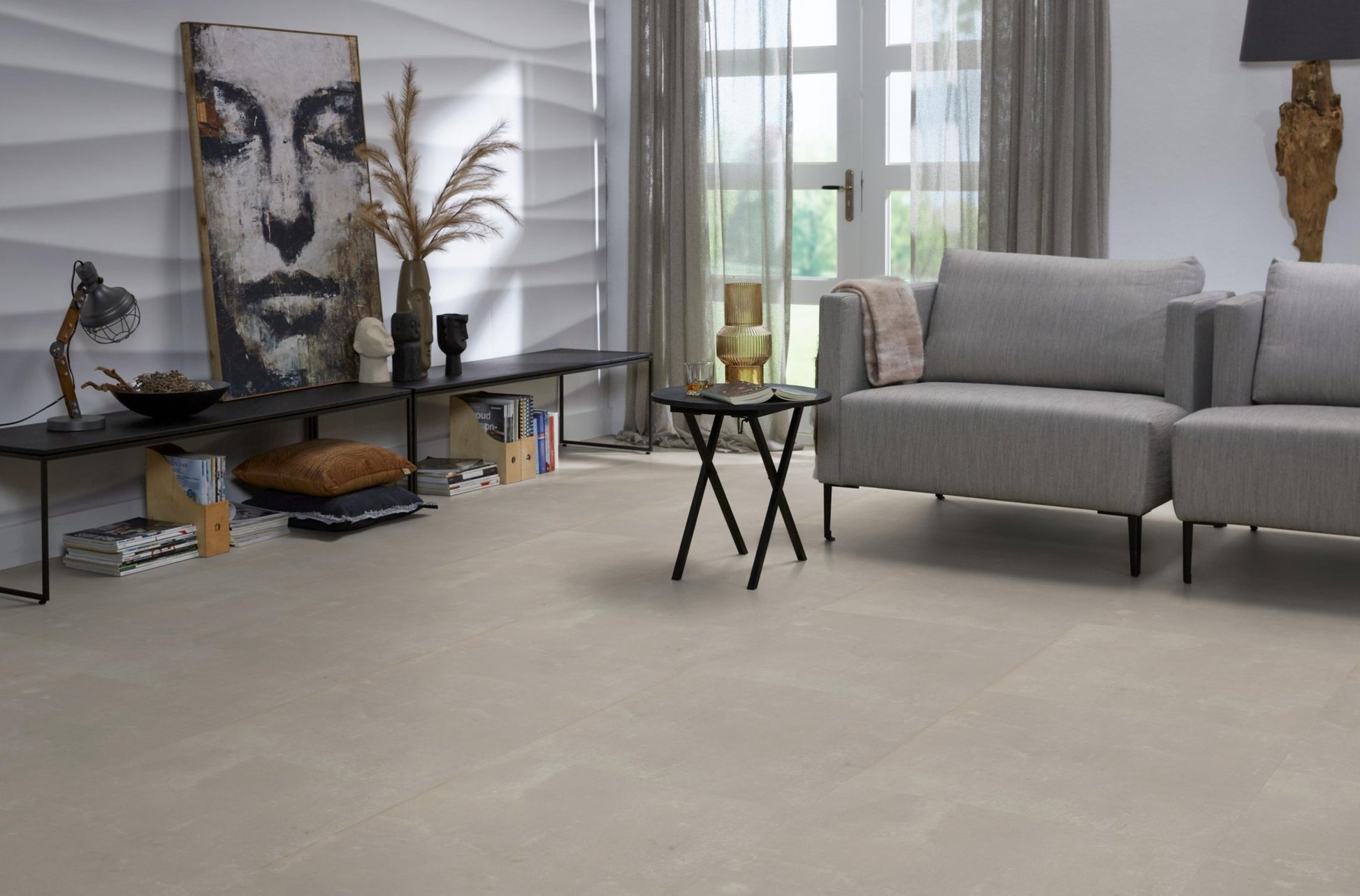 Floorlife Click Dalle PVC Victoria Beige 6210 SRC - carré 61x61 cm - Solza.nl