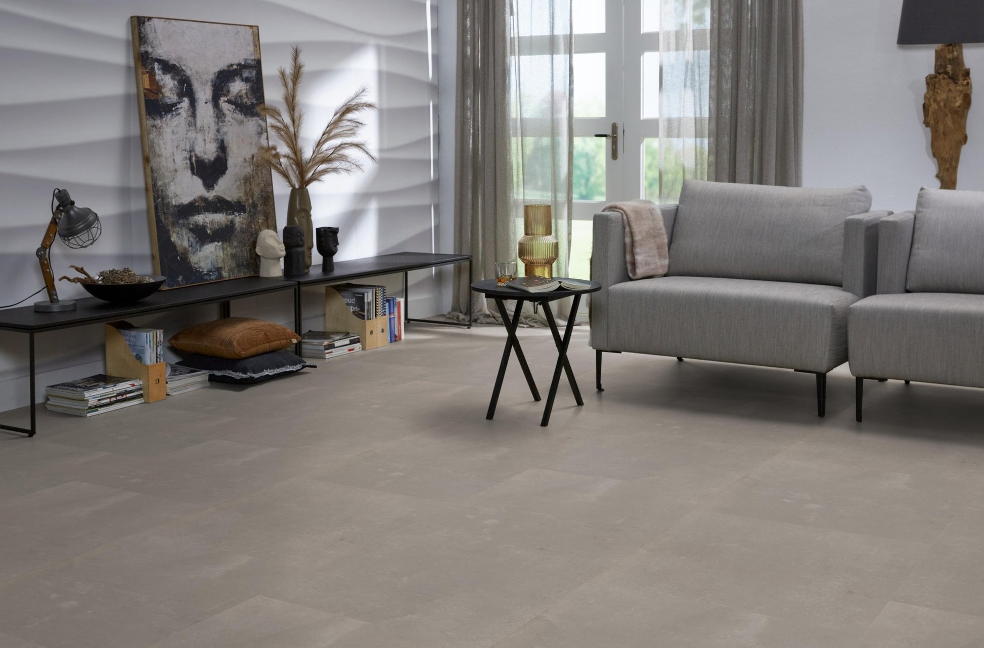 Floorlife Click PVC Tegel Victoria Light Grey 6211 SRC - Vloertegel 61 x 61 cm - Solza.nl