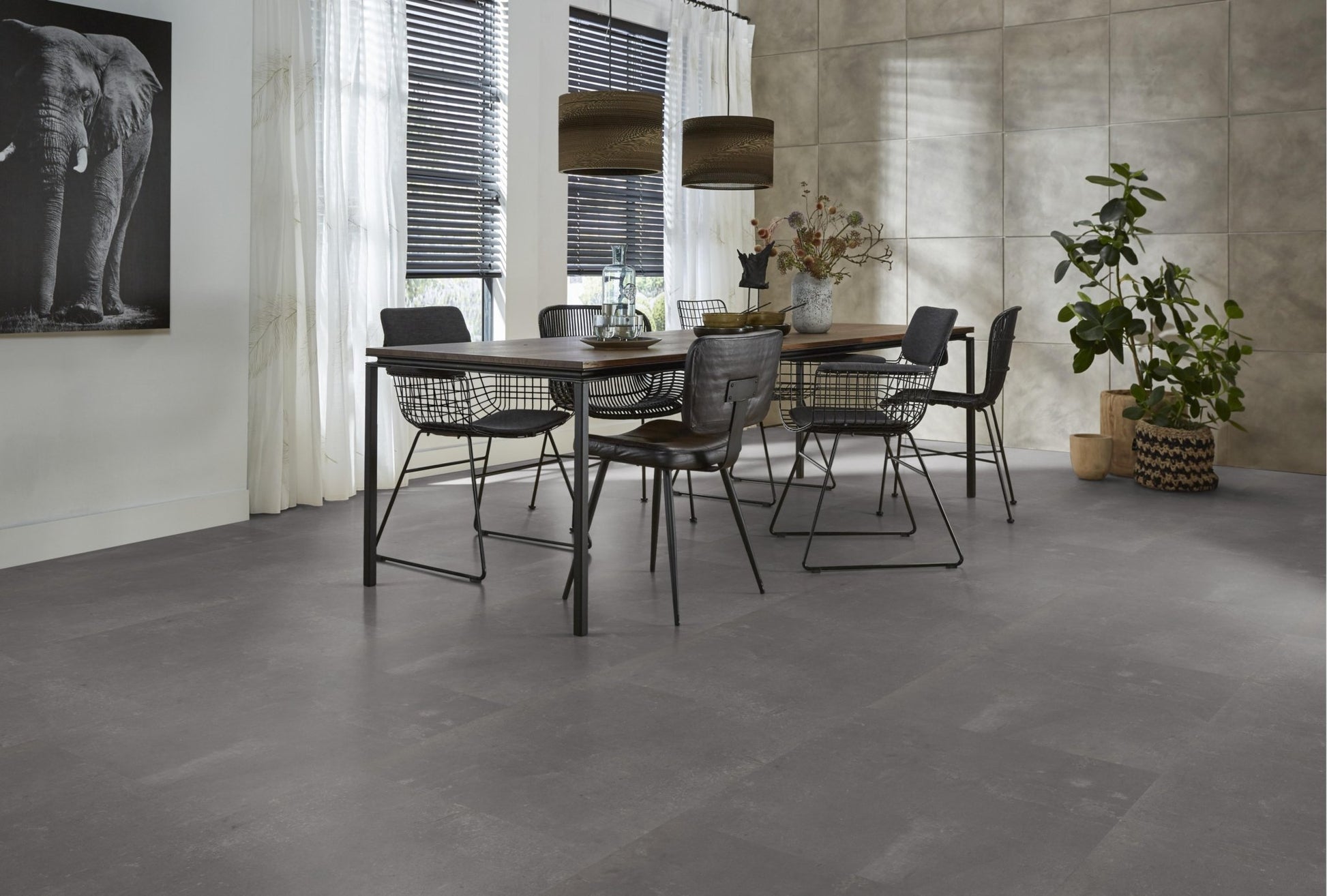 Floorlife Click PVC Tegel Westminster Dark Grey 6203 SRC - Vierkant 61x61 cm - Solza.nl