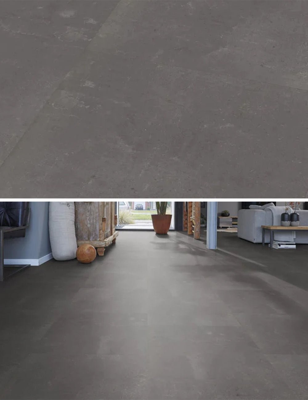 Floorlife Click PVC Tegel Westminster Dark Grey 6203 SRC - Vierkant 61x61 cm - Solza.nl
