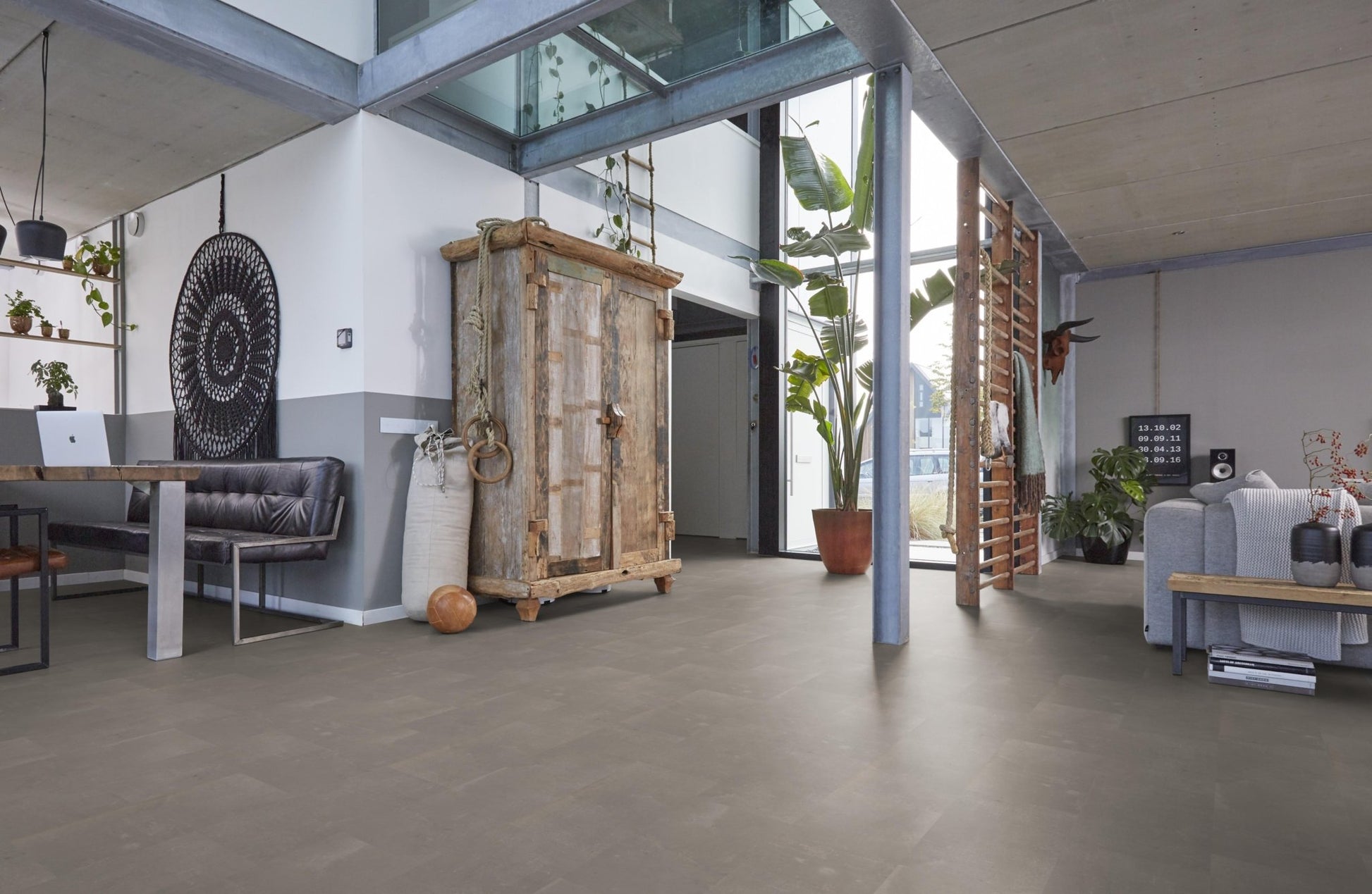 Floorlife Click PVC Tegel Westminster Taupe 6201 SRC - Vierkant 61x61 cm - Solza.nl