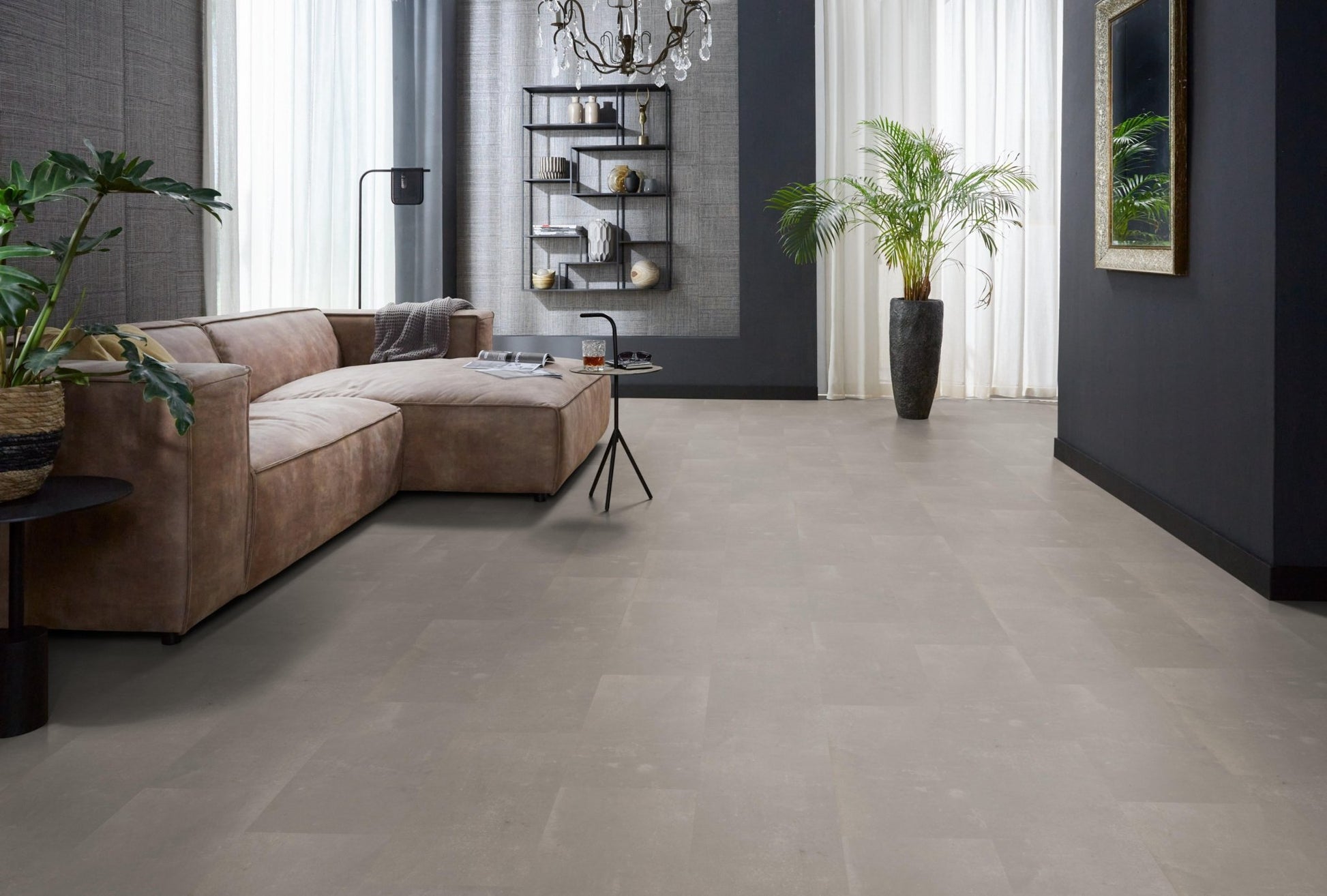 Floorlife Click PVC Tegel Westminster Taupe 6201 SRC - Vierkant 61x61 cm - Solza.nl