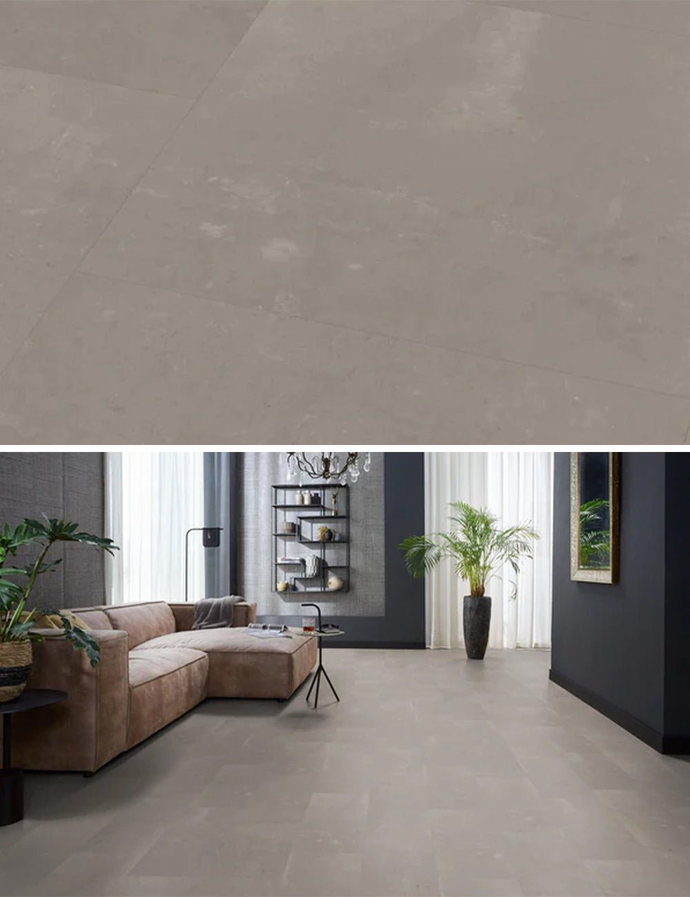 Floorlife Click PVC Tegel Westminster Taupe 6201 SRC - Vierkant 61x61 cm - Solza.nl