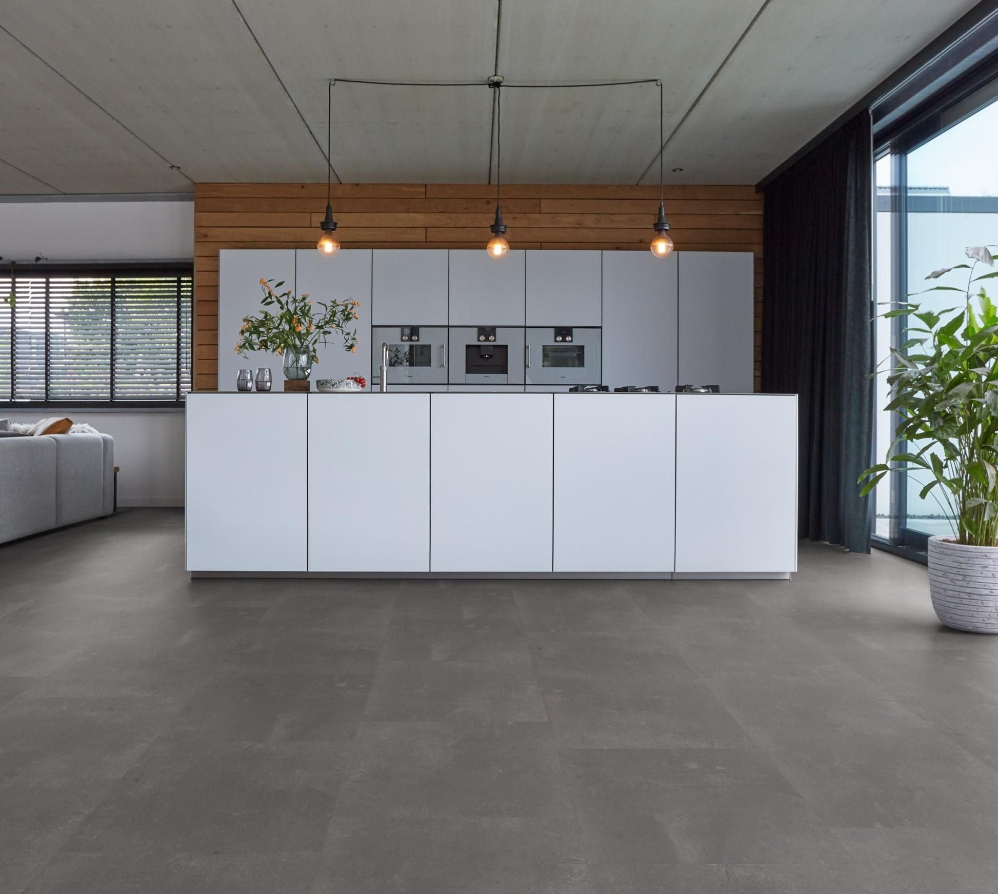 Floorlife Click PVC Tegel Westminster XL Dark Grey 6203 SRC - 81.2 x 40.6 cm - Solza.nl