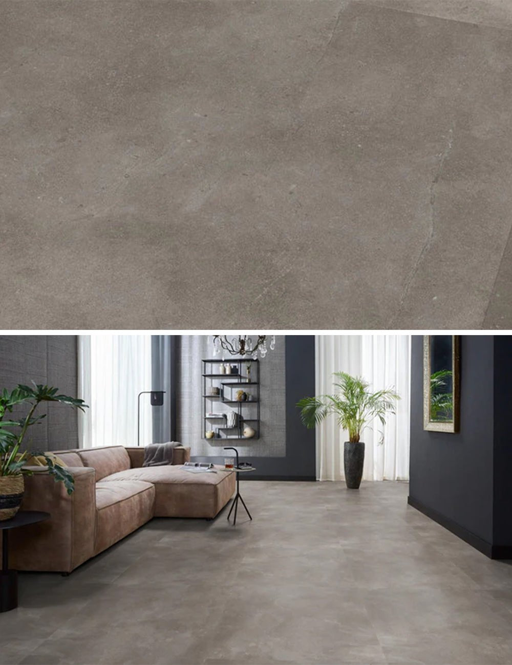 Floorlife Ealing XL Warm Grey 7210 Tile Dryback PVC - Solza.fr