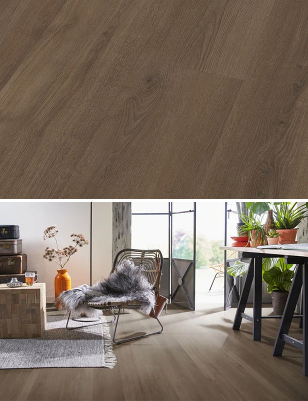 Floorlife Greenwich Warm Brown 1913 Dryback PVC - Solza.fr