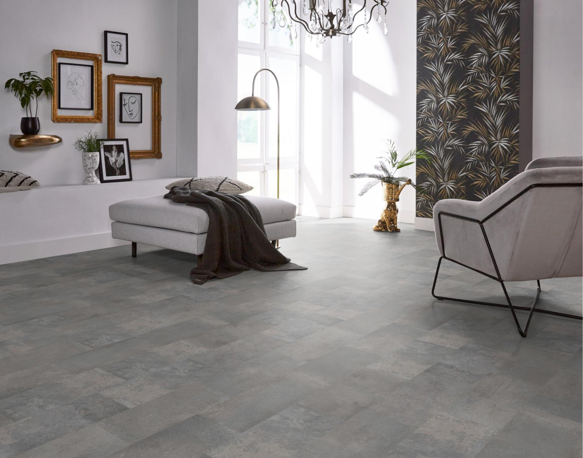 Floorlife Carrelage stratifié Madison Square Aqua Light Grey 6403 - Carrelage de sol 60.4 x 28 cm - Solza.fr