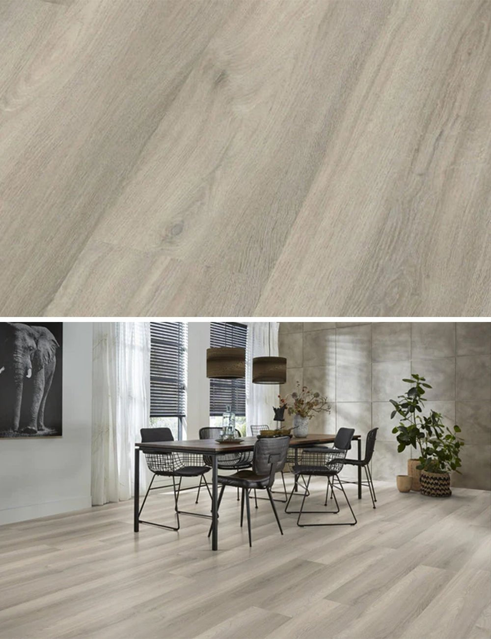 Floorlife Paddington Gris Clair 4505 Dryback PVC Bandes droites - Solza.fr