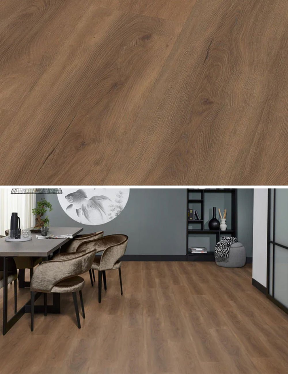 Floorlife Parramatta Warm Brown 1532 Dryback PVC Straight Strips - Solza.fr