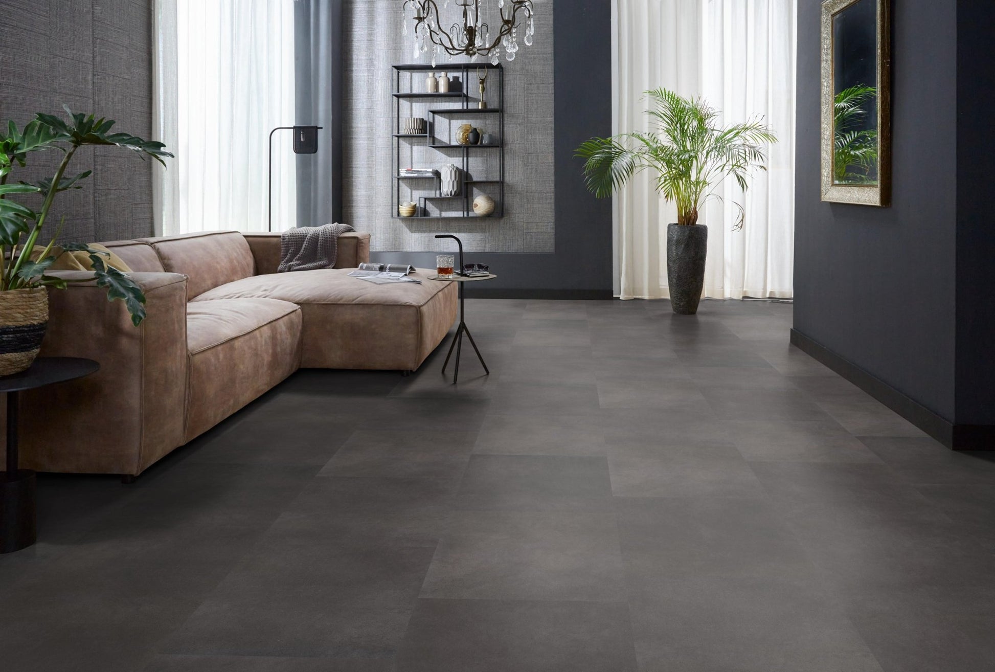 Floorlife Peckham Anthracite 1883 Tegel Dryback PVC - 61x61 cm - Solza.nl