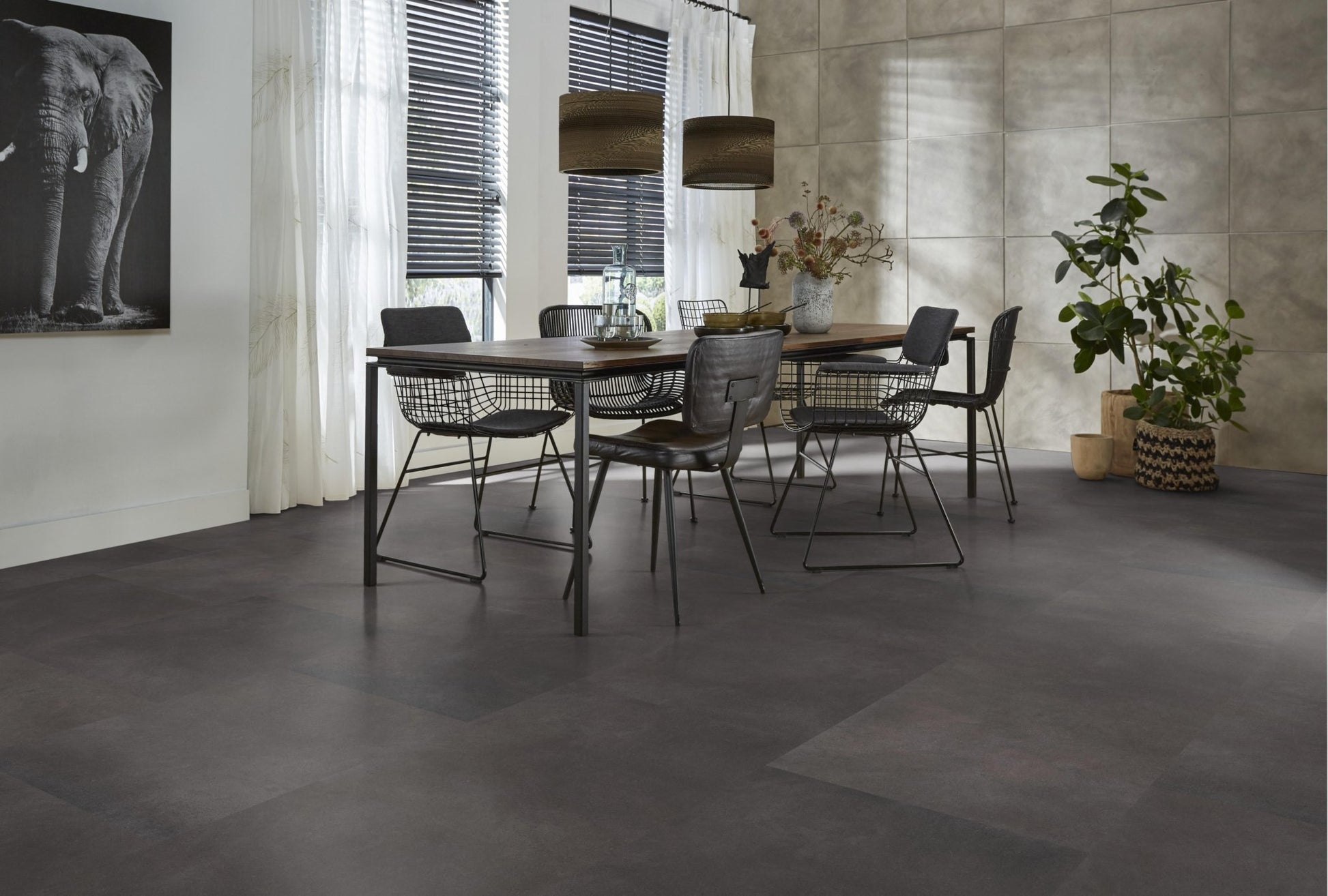 Floorlife Peckham Anthracite 1883 Tegel Dryback PVC - 61x61 cm - Solza.nl