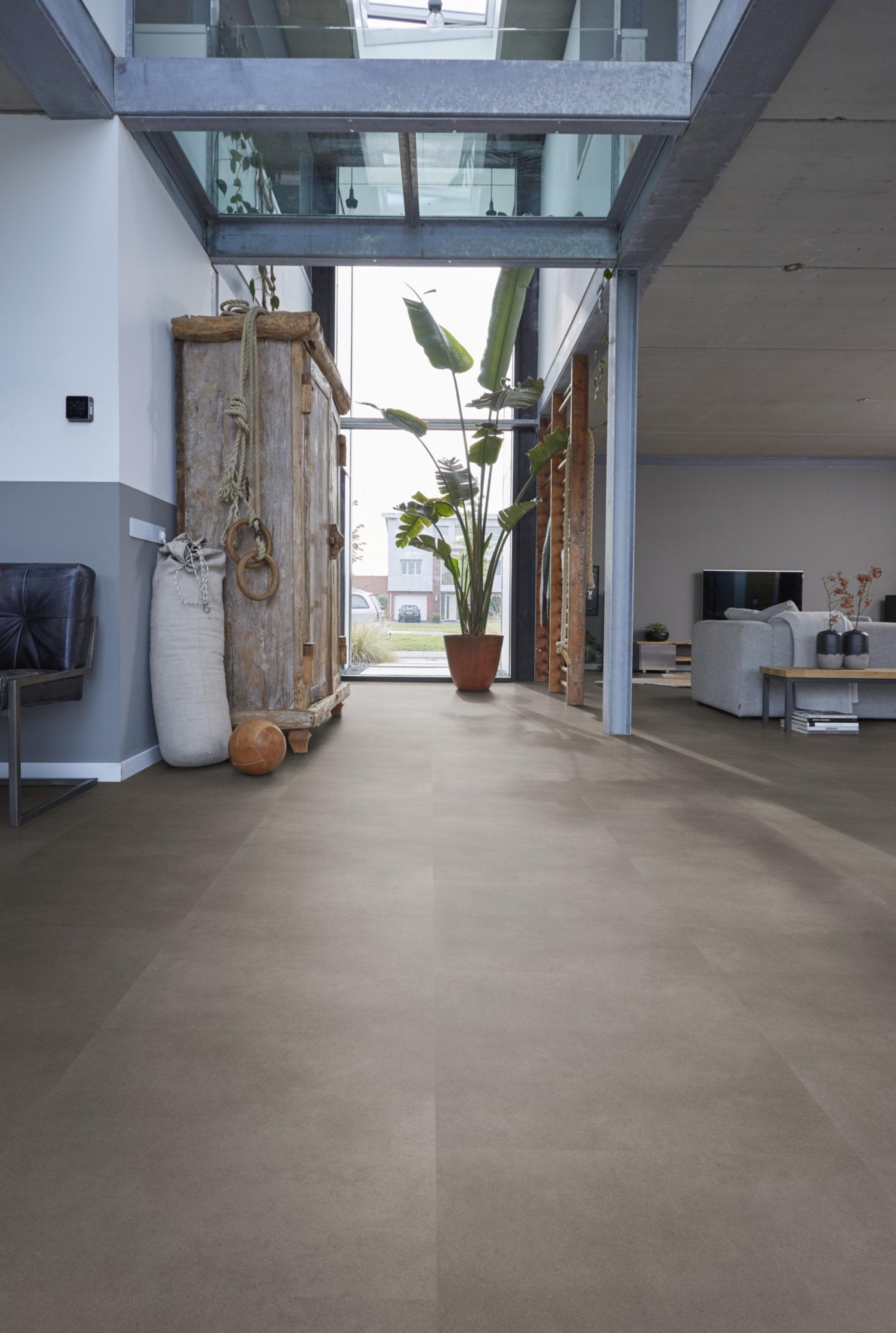 Floorlife Peckham Taupe 1882 Tegel Dryback PVC - 61x61 cm - Solza.nl