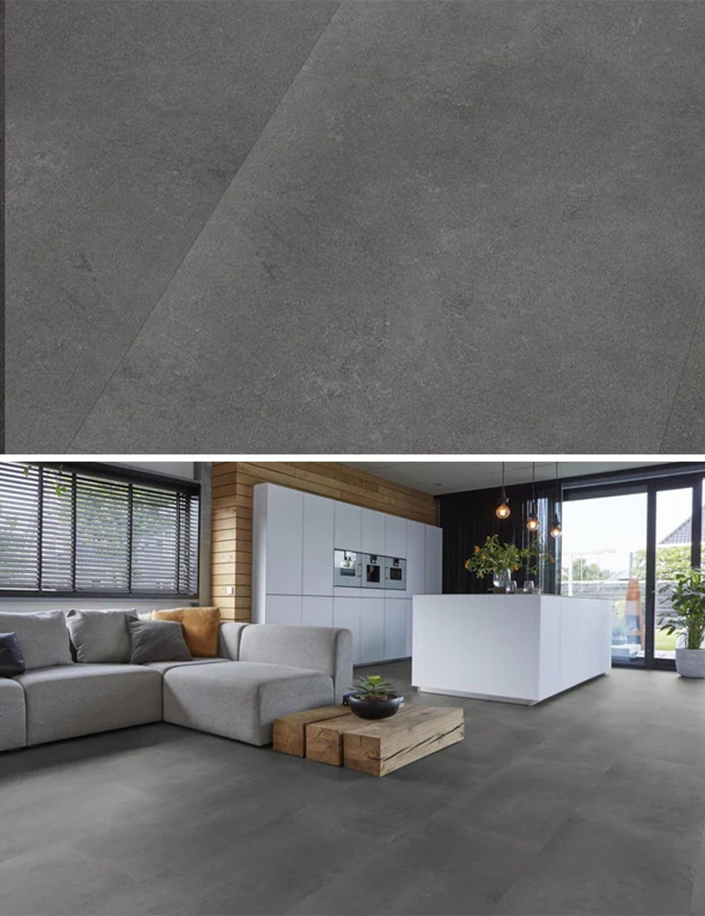 Floorlife Southwark Dark Grey 4111 Tegel Dryback PVC - 91.4 x 45.7 cm - Solza.nl