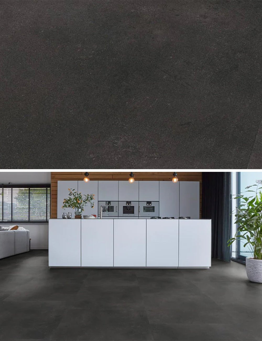 Floorlife Southwark XL Antracite 4210 Tegel Dryback PVC - 91.4 x 91.4cm - Solza.nl
