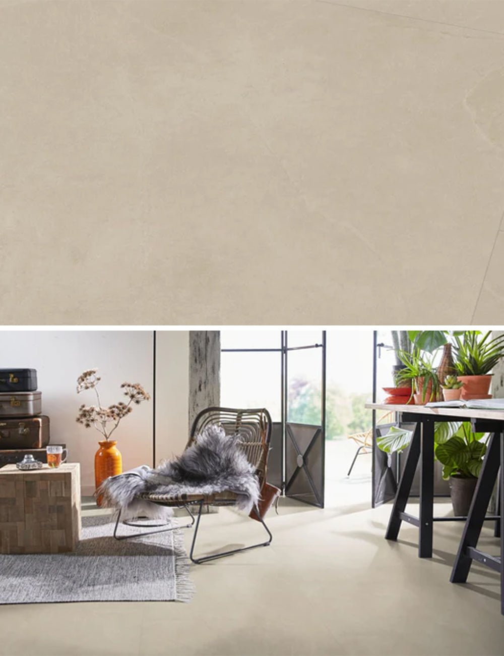 Floorlife Stanmore XL Beige 3213 Tegel Dryback PVC - 91.4 x 91.4 cm - Solza.nl