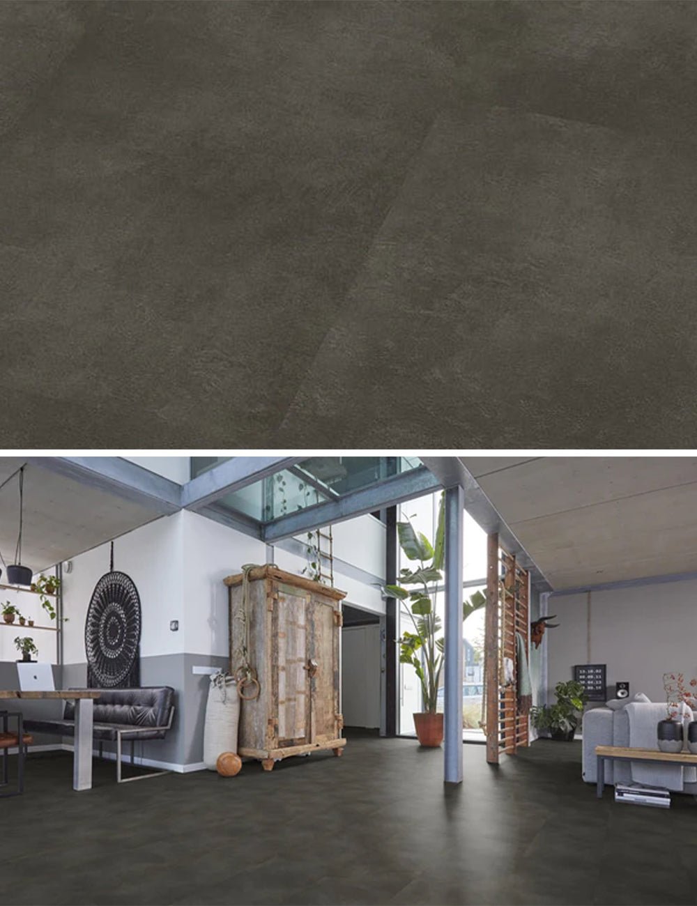 Floorlife The Rocks Anthracite 1119 Tegel Dryback PVC - Solza.nl