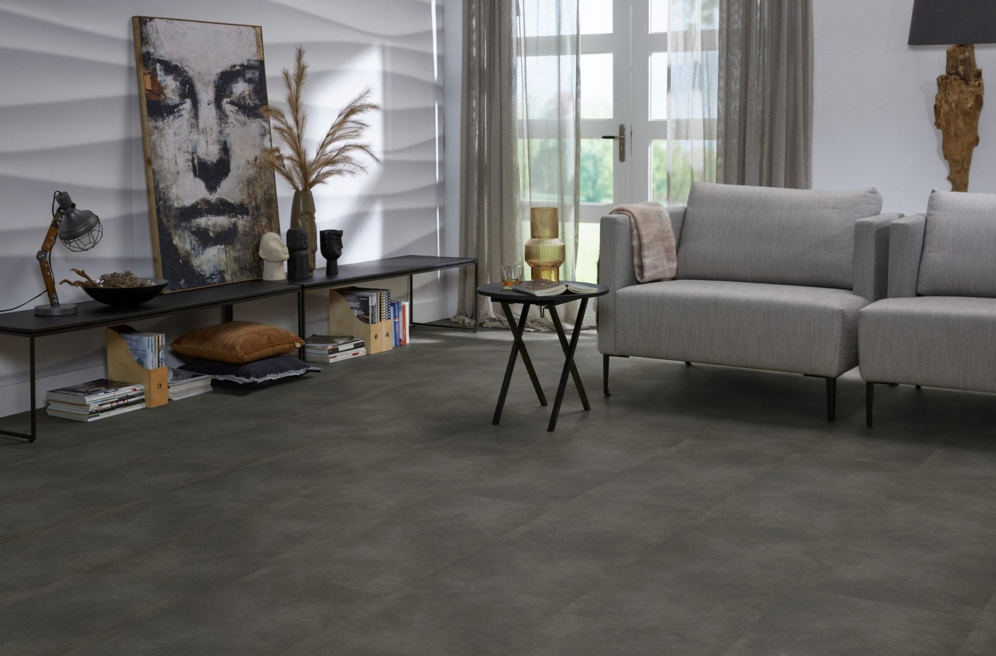 Floorlife The Rocks Anthracite 1119 Tegel Dryback PVC - Solza.nl