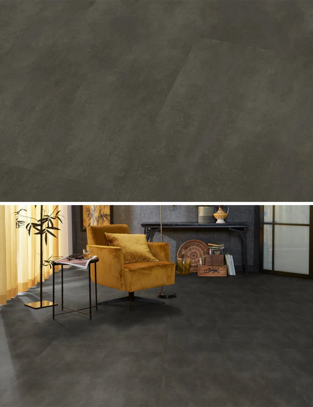 Floorlife The Rocks XL Anthracite 2119 Tegel Dryback PVC - Solza.nl