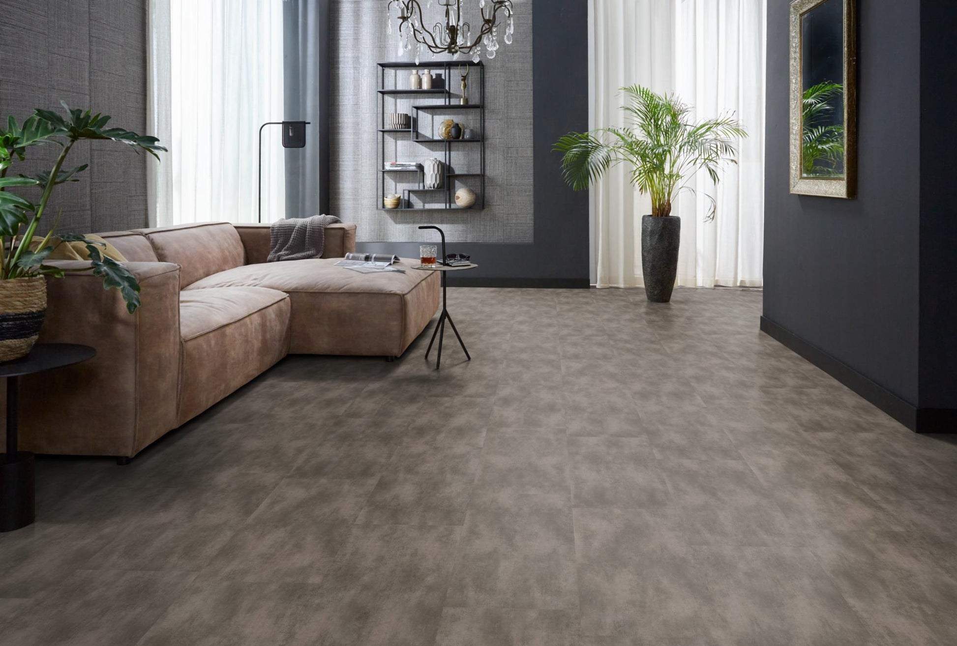 Floorlife The Rocks XL Mid Grey 2118 Tegel Dryback PVC - Solza.nl