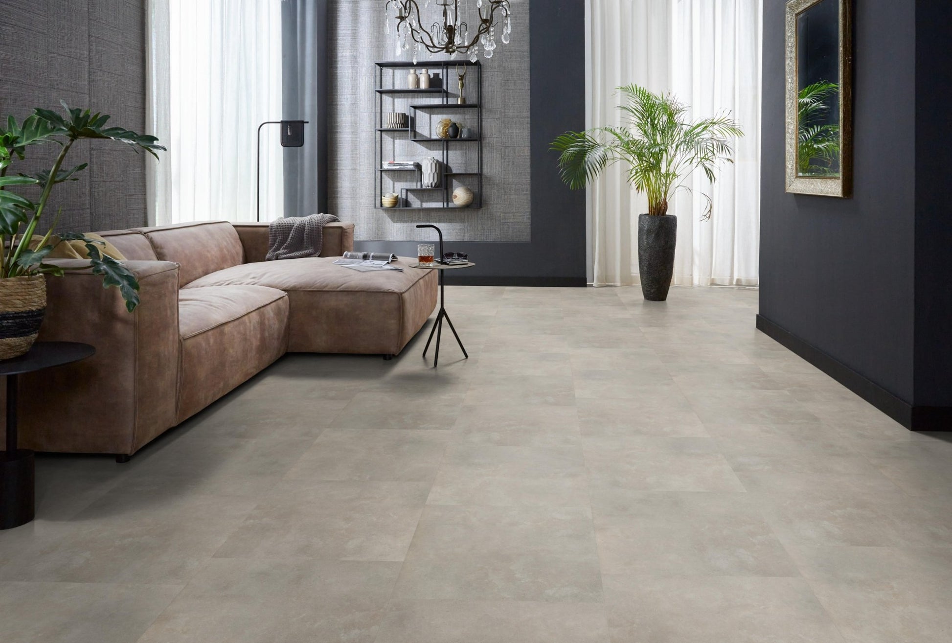 Floorlife Victoria Beige 5210 Tegel Dryback PVC - Vloertegel betonlook 61x61 cm - Solza.nl