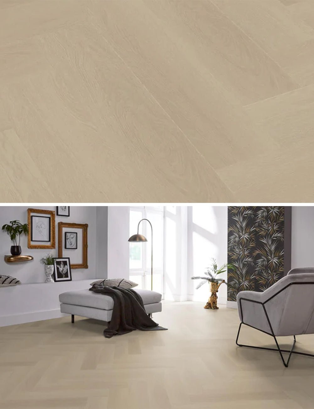 Floorlife Herringbone Click PVC YUP Fulham Herringbone Beige 2613 SRC - Solza.fr