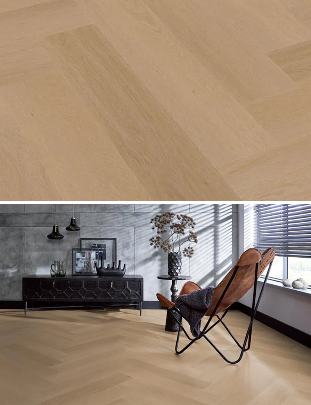 Floorlife Visgraat Click PVC YUP Fulham Herringbone Dark Oak 2611 SRC - Solza.nl