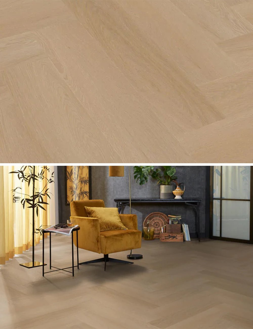 Floorlife Herringbone Click PVC YUP Fulham Herringbone Natural Oak 2610 SRC - Solza.fr