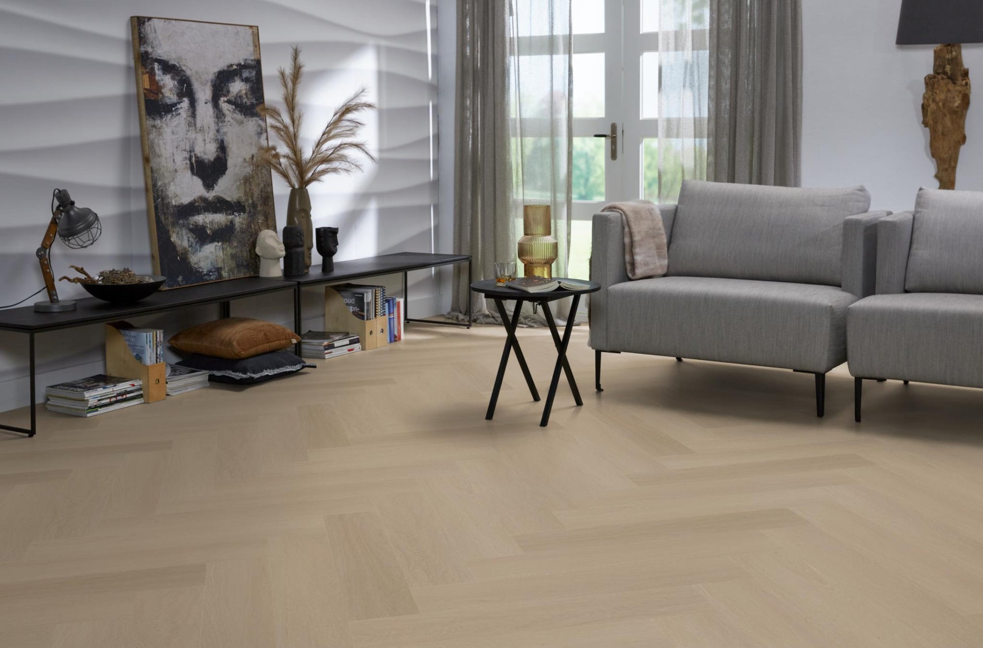 Floorlife Visgraat Click PVC YUP Fulham Herringbone Smoky 2612 SRC - Solza.nl